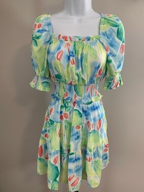 NWT Easel  Floral Watercolor 2 Piece- Skirt and Top